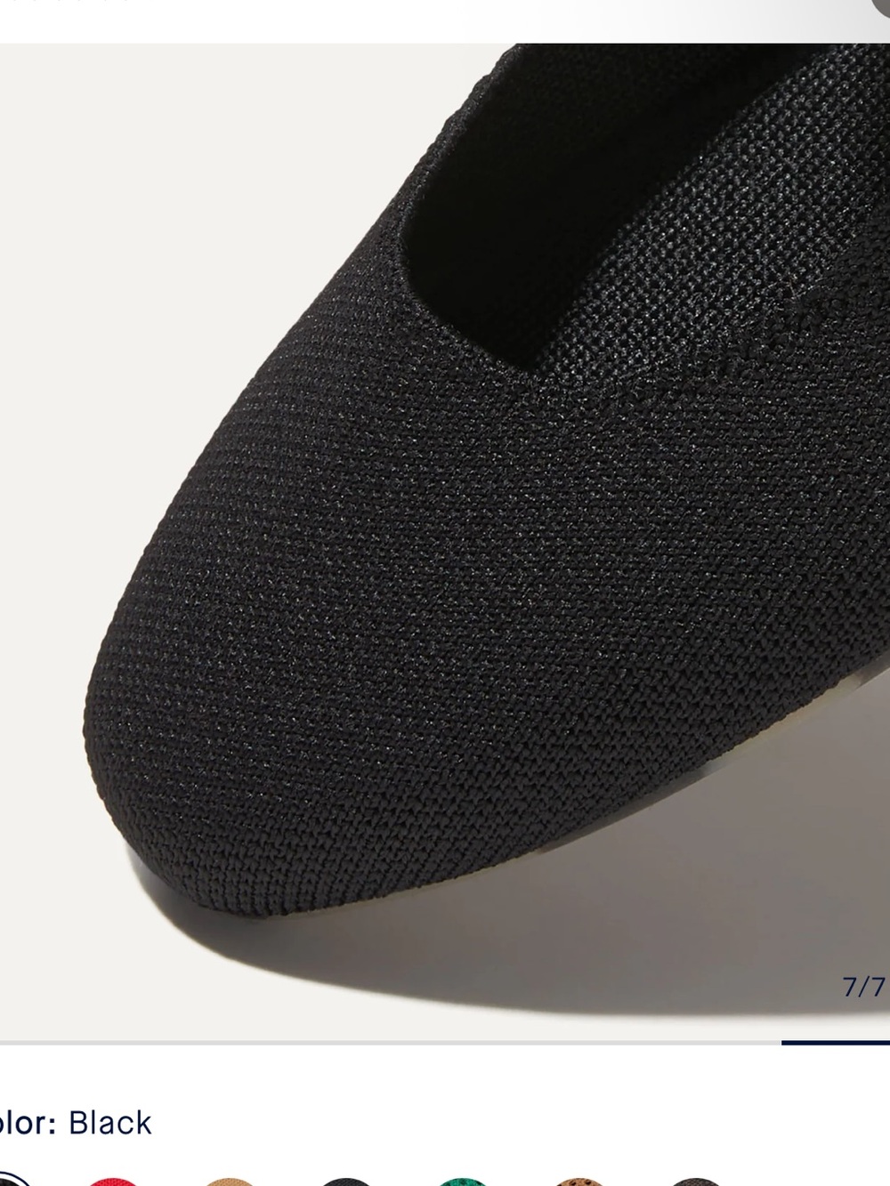 ROTHY’S THE SQUARE MARY JANE, BLACK KNIT FLATS, MACHINE WASHABLE! - Picture 6 of 14